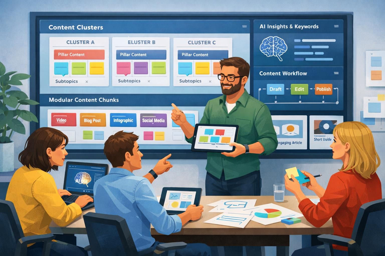 erfahren sie, wie sie ein effektives content-cluster strukturieren, um die maximale sichtbarkeit ihrer inhalte durch künstliche intelligenz zu erzielen und ihre online-präsenz zu stärken.