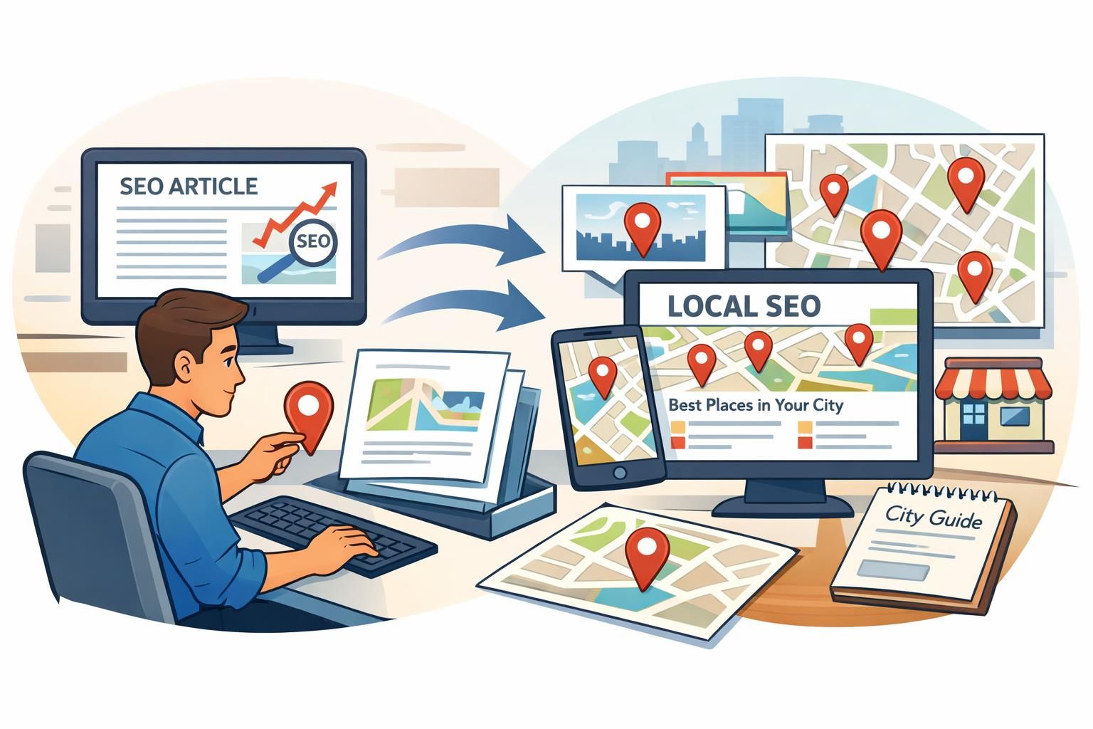 erfahren sie, wie sie einen klassischen seo-artikel effektiv in einen geografisch kompatiblen inhalt umwandeln können, um lokale suchergebnisse zu verbessern und gezielte zielgruppen anzusprechen.